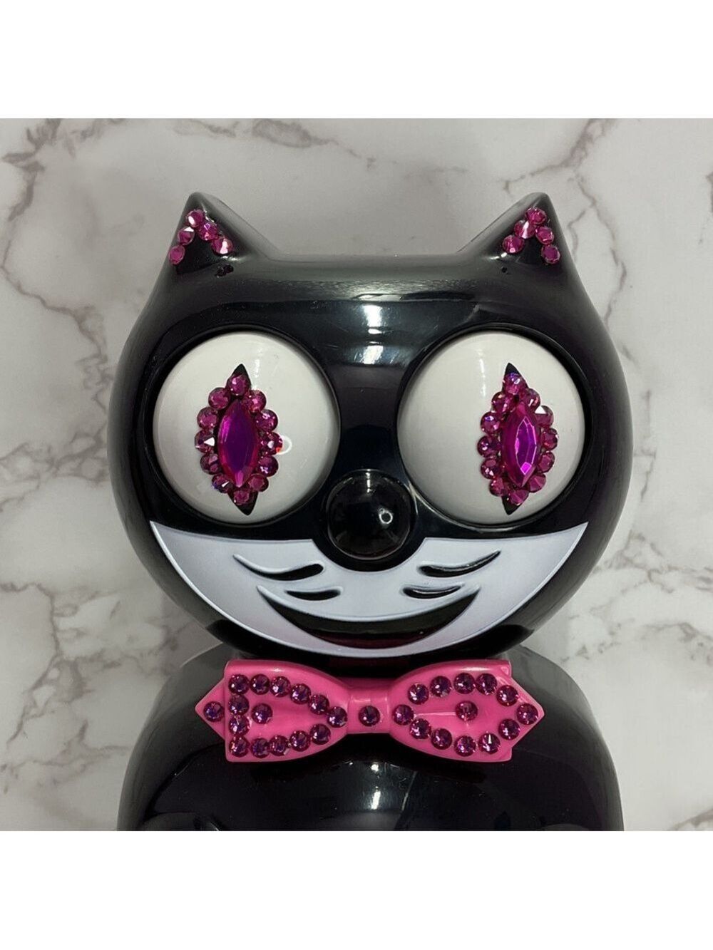 Jeweled Kit-Cat Klock clock SUPER RARE with pink bow tie & tail